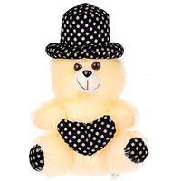 Fclues Cap Teddy Bear Soft Toy | Birthday Gift For Girls/Wife, Boyfriend/Husband, Soft Toys Wedding For Couple Special, Baby Toys Gift Item (Blkcr)