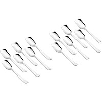 Shapes Arctic Gleen Steel Silver Ice Cream Spoon Set Of 12 Pieces | Ice Cream Spoon, Frozen Desserts | Rust-Resistant, Dishwasher Safe, Elegant Design
