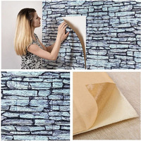 Lukzer 4Pc 3D Brick Wall Sticker Peel & Stick Wallpaper Waterproof Pe Foam Sheets For Bedroom Background Decoration (Thickness 8Mm / Stone Design/77 X 70Cm)