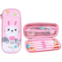 Magicwand Ethylene Vinyl Acetate (Eva) Large Capacity 3D Embossed Rabbit Print Waterproof Hardtop Eva Pencil Case - 2 Yrs & Up, Pack Of 1 (Multicolored)