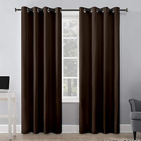 Bhoomi Impex Room Darkening Blackout Curtain Long Door - 9 Feet, Thermal Insulated Eyelet Noise Reducing Blackout Curtains - Chocolate Solid