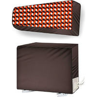 Stylista Ac Cover Set Of Indoor And Outdoor Unit For 2 Ton Capacity Frieze Pattern Orange