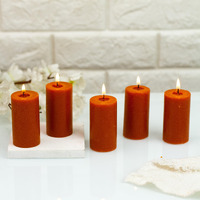 Auradecor Set Of 5 Fragrance Pillar Candle || Long Burning || Aroma Candle || Gift Set || Candle Pillar Set (Chocolate)
