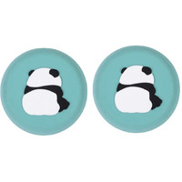 Mockery Door Stoppers Cartoon Cute Animals Design Silicone Self-Adhesive Absorbing Gel For Children's Room Door Lock Protective Pad Handle For Furniture Refrigerator (Pack Of 2, Green)