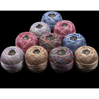Rsp Quality Bit Embroidery Material Crochet Mercer Cotton Thread Yarn For Knitting And Craft Making (10 Ball, Multicolor)