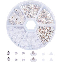 Diy Crafts Design No # 2, Pack Of 250 Pcs, Elite About 5 Style Brass And Plastic Earnut Earr(Design No # 2, Pack Of 250 Pcs)