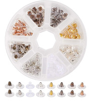Diy Crafts Pack Of 192 Pcs, Design No # 2, Brass Bullet Clutch Safety Earring Backs Rubber Earnu(Pack Of 192 Pcs, Design No # 2)