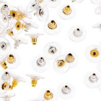 Diy Crafts Pack Of 400 Pcs, Gold Silver, Pairs Bullet Clutch Earring Backs With Pad Earring Safety Backs (Silver G(Pack Of 400 Pcs, Gold Silver)
