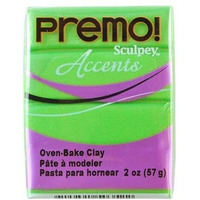 Premo Sculpey Accents Polymer Clay - Bright Green Pearl (Size : 2Oz)