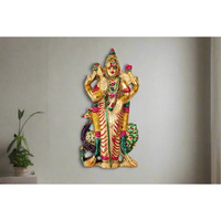 Puja Celebrations Malaysia Murugan | Wall Hanging | Home Decor | Return Gift | Size: Height : 9.5 Inches Breadth : 4.5 Inches Material: White Metal With Gold Oxidised