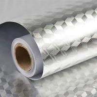 Nareval Silver Curly Aluminium Foil Stickers, Oil Proof Kitchen Stove Stickers, Waterproof & Heat Resistant Contact Paper For Kitchen And Multiple Uses In Home (Slh 60 * 200)