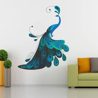 Ghar Kraft Vinyl Self Adhesive Modern Peacock Wall Sticker For Living Room, Bedroom
