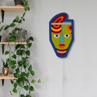 Aps Art Plus Store Wooden 3D Wall Sculpture For Wall Decor, Unique Face Wall Mask For Living Room, Home, Office Wall Decor