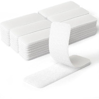 Kichker 10 Sets Heavy Duty Hook And Loop Strips With Adhesive, 4X1 Inch Strong Fasteners, Stick-On Back Double Side Mounting Interlocking Tape For Home School Office (White)