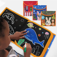 Touaretails Tumama Double Side Magic Sketch Drawing Writing Book Board For Animals Traffic Drawing, Sketching, Writing Painting Book Board For Kids, Toys With Water Sketch Pen