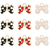 30Pcs Mixed Enamel Bow Charms For Girl Jewelry Making Bracelet Necklace And Slime Charms Bulk Craft Accessory