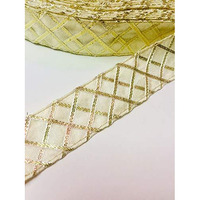 Eera Fashion Icing Private Limited Gota Borders Lace, Light Cream And Golden, 9 Meter