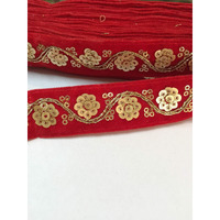 Eera Fashion Icing Private Limited Red&Golden Lace Border 9 Meter For Dresses Decor Crafts Designs Sarees