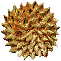 Embroiderymaterial Gota Patti Flowers Decoration & Craft Making Appliques Patches (Dark Gold_Pack Of 10)