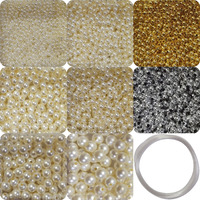 Indikonb 3100 Pcs Beads 9 In 1 Moti For Jewelry Making (Includes Pearl Motis Of Size 3, 4, 5, 6, 8, 10 Mm + Silver And Gold Bead) | Pearl Beads For Jewellery, Embroidery Work, And Craft |M6 - Cream|