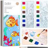 Shiksha Enterprise Color Magic Book For Kids Activity Books For Children Coloring Books For Kids Ages 4-8 Years 20 Sheet Cartoon Painting Kit With Brush (Fish Design), Multicolor