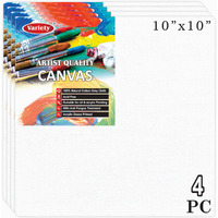 Variety Canvas Variety 10 Inch X 10 Inch Canvas Board 7 Oz Primed (10 Inch X 10 Inch Pack Of 4)