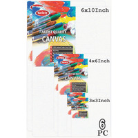 Variety Canvas Board 6X10, 4X6, 3X3, Inch Pack Of 6