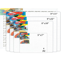 Variety Canvas Cotton Canvas Board Multi Pack, Professional Primed White Blank- Artist Canvas Boards For Painting, Acrylic Paint, Oil Paint Dry & Wet Art Media
