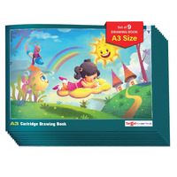 A3 Drawing Book For Artists, Kids | A3 Sketch Book| 34 White Blank Plain Pages | Soft Bound | 42 X 29.7 Cm| Sketching, Colouring, Painting | Pack Of 9