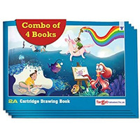 Drawing Book For Kids | Drawing Sheets 2A Size | 34 White Drawing Paper | Drawing Book For Colouring, Painting | 24.13 X 17.15 Cm | Set Of 4
