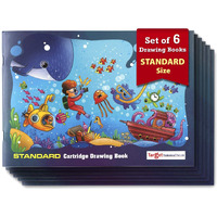 Target Publications Standard Drawing Book | Sketch Pad For Artists, Children And Students | 34 Pages, White Plain Cartridge Papers | 34.5 Cm X 24 Cm Approx | Soft Cover| Pack Of 6 (Standard_Draw_6New)