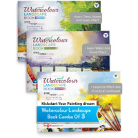 Watercolour Landscape Painting Book For Artists | Quality Watercolor Paper | Step By Step Guide | Set Of 3 Landscape Drawing And Colouring Book