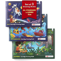 Target Publications Drawing Books Combo Of A4, Standard & Jumbo Approx Size | Plain Sketch Book For Artists, Kids And Students | 34 White Blank Unruled Page | Sketching, Colouring, Painting | Set Of 3