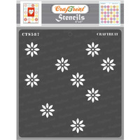 Craftreat Flower Stencils For Fabric Painting - Turn About Flowers - Size: 6X6 Inches - Reusable Flower Stencils For Craft - Painting Flower Stencils For Decoration