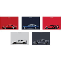 Dynamis Lmlc Super Cars Series Unframed Wall Poster, Size A3 (12 Inch X 18 Inch Size, Set Of 5 Horizontal, Multicolour)