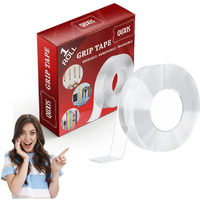 Luckymorden 3 Meter Multipurpose Double Sided Tape - Adhesive Silicone Tape, Heavy Duty, Heat Resistant, Multi-Functional, Removable, Washable, Reusable Anti-Slip Gel Nano Grip Tape