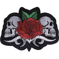 Xunhui Rose Skull Patch Stickers Iron On Patch Embroidered Patches For Clothes Badges 5 Pieces