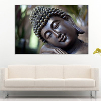 Inephos Unframed Canvas Painting - Beautiful Buddha Religious Art Wall Painting For Living Room, Bedroom, Office, Hotels, Drawing Room (91Cm X 61Cm, Multi Color)