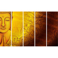 Inephos Vinyl Religious Wall Painting, Yellow, Abstract, Standard