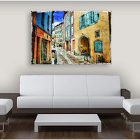 Inephos Framed Canvas - Abstract Beautiful Italy Art Wall Painting (85Cm X 55Cm, Multicolour)