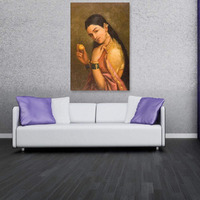 Inephos Framed Canvas Painting - Raja Ravi Varma Painting - Abstract Wall Painting (Multicolor, 85Cm X 55Cm)