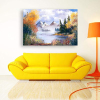 Inephos Framed Canvas - Beautiful Nature Landscapes Art Wall Painting For Living Room, Bedroom, Office, Hotels, Drawing Room - Multicolour (85Cm X 55Cm)
