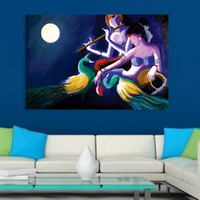 Inephos Wood Religious Painting, Multicolour, 85 X 55 Cm