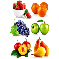 My D Square Vinyl Fruit Poster, Vegetables Wall Paper For Kitchen Office Shop Resturent Living Kids Room Size 12 X 18 Inch Self Adhesive Dfp539