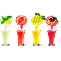 My D Square Vinyl, Fruit And Vegetable Juice Wall Poster For Kitchen Shop Office Size 12 X 18 Inch Self Adhesive Dfp223
