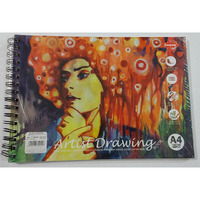 Anupam A4 Artists Drawing Book Acid Free Cartridge Paper 140Gsm Wiro Bound Lay-Flat Design Sketchbook Ideal For Drawing, Sketching, Colouring And Painting (50 Sheets, 100 Pages)
