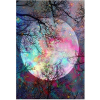 Mwoot Diy 5D Full Drill Diamond Embroidery Painting By Number Kit,Beautiful Bright Moon Diamond Rhinestone Pasted Painting Cross Stitch Crafts For Home Wall Decor (30X40Cm)
