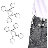 Snehida Waist Tightener Adjustable Buckle Set Extra Button Make Tighter Jeans Instant Pins Pants Skirts No Sewing Required Extender Jean Clips For Dress Perfect Fit Loose(White Round Waist Pin) (6)