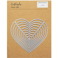 Craftangles Steel Dies - Stitched Hearts (Set Of 10 Dies)