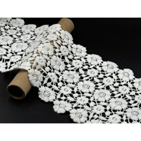 Orient Lace Craft Elegant White Embroidered Lace Border  13 Cm Wide | 5 Yards Fancy Trim For Sarees, Suits & Dupattas